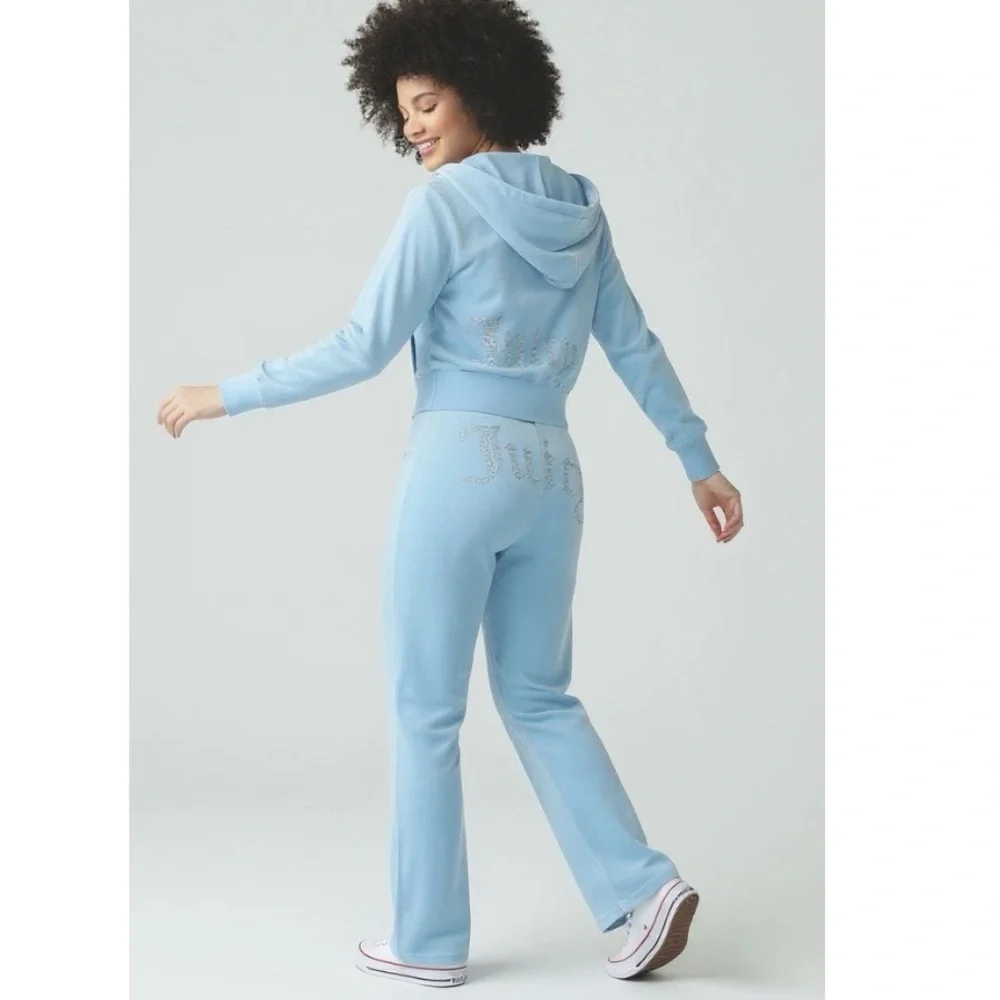 Juicy Couture Velour Tracksuit in Frosted Blue. - Picture 3 of 10